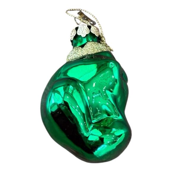 Christmas Ornament Hand Blown Glass Green Frog Thomas Pacconi Classics 2003 Xmas - Picture 4 of 11